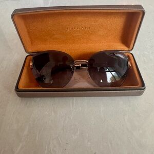 Bvlgari Rimless Sunglasses - Purple Brown Lenses